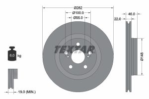 Disc frana MAZDA 2 hatchback (KB) 1.5 Hybrid (KBAC3X) benzina/elector 116 cai TEXTAR 92333503
