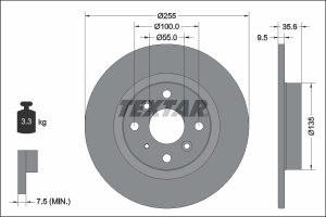 Disc frana MAZDA 2 hatchback (DL, DJ) 1.5 E-SKYACTIV G benzina/elector 115 cai TEXTAR 92338203