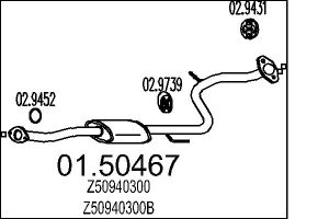 Toba esapamet intermediara MAZDA 323 F V (BA) 1.5 16V (BA11) benzina 88 cai MTS 01.50467