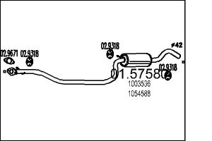 Toba esapamet intermediara MAZDA 121 III (JASM, JBSM) 1.25 benzina 75 cai MTS 01.57580