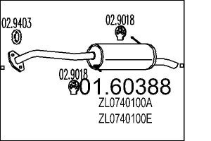 Toba esapament finala MAZDA 323 F VI hatchback (BJ) 1.5 16V (BJ5W) benzina 88 cai MTS 01.60388