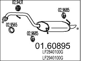 Toba esapament finala MAZDA 5 (CR) 1.8 (CR19) benzina 116 cai MTS 01.60895