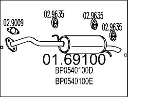 Toba esapament finala MAZDA 323 C IV (BG) 1.7 D (BG7S) diesel 56 cai MTS 01.69100