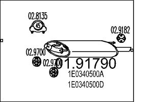 Toba esapament finala MAZDA 121 III (JASM, JBSM) 1.25 benzina 75 cai MTS 01.91790