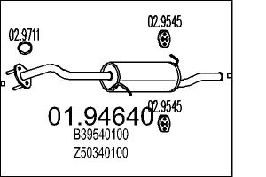 Toba esapament finala MAZDA 323 S V (BA) 1.5 16V (BA11) benzina 88 cai MTS 01.94640