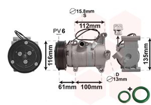 Compresor climatizare MAZDA 2 (DE_, DH_) 1.5 MZR (DE5FS) benzina 102 cai VAN WEZEL 2701K700