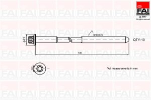 Set surub chiulasa MAZDA 6 combi (GJ, GL) 2.5 benzina 192 cai FAI AUTOPARTS B1140