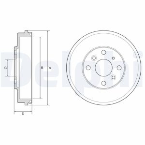 Tambur frana MAZDA 2 hatchback (DL, DJ) 1.5 benzina 75 cai DELPHI BF649