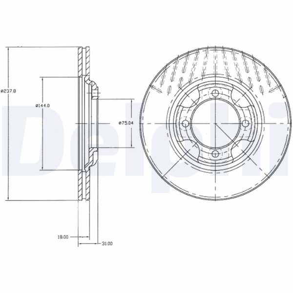 Disc frana MAZDA 323 III Hatchback (BF) 1.7 D (BF7S) diesel 54 cai DELPHI BG2414