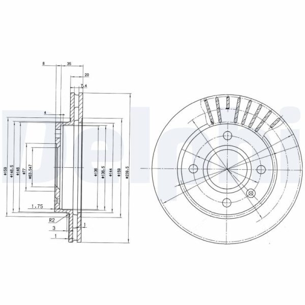 Disc frana MAZDA 121 III (JASM, JBSM) 1.8 TD diesel 75 cai DELPHI BG2440