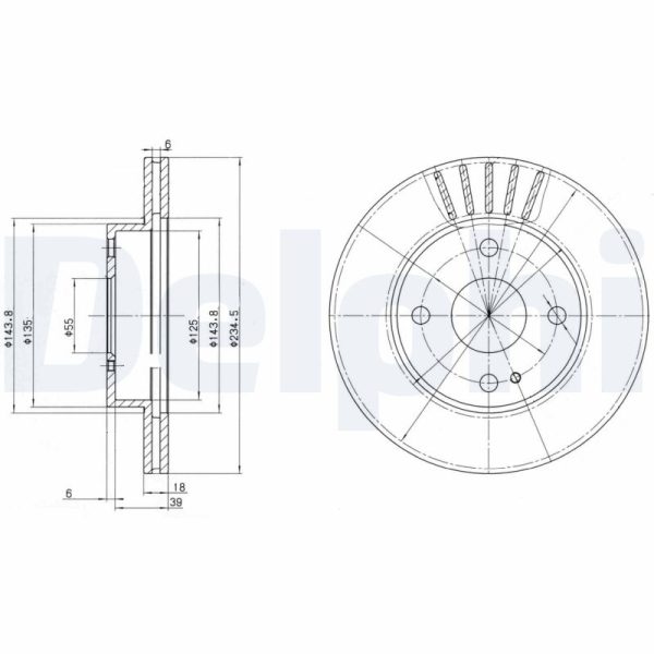 Disc frana MAZDA 323 C IV (BG) 1.7 D (BG7S) diesel 56 cai DELPHI BG2802
