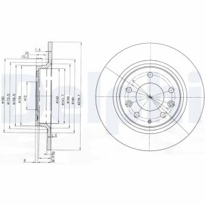 Disc frana MAZDA 323 C IV (BG) 1.8 16V Turbo 4WD (BG8S) benzina 185 cai DELPHI BG3875C