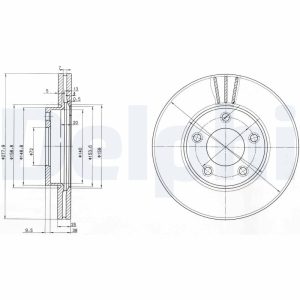 Disc frana MAZDA 3 limuzina (BL) 1.6 MZR (BL12) benzina 105 cai DELPHI BG3927