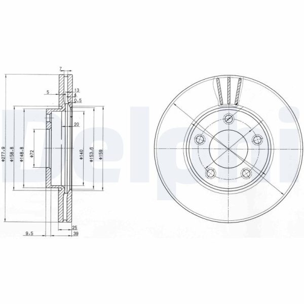 Disc frana MAZDA 3 limuzina (BL) 1.6 MZR (BL12) benzina 105 cai DELPHI BG3927