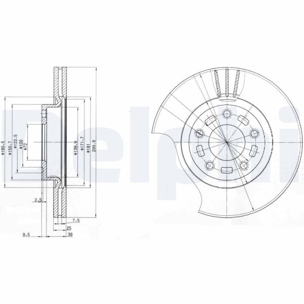Disc frana MAZDA 5 (CW) 1.8 MZR benzina 116 cai DELPHI BG3928