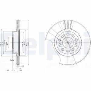 Disc frana MAZDA 3 limuzina (BL) 2.2 MZR CD (BL10) diesel 150 cai DELPHI BG3928