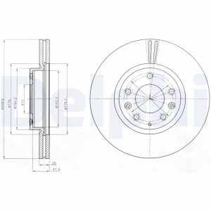 Disc frana MAZDA 6 combi (GH) 2.2 MZR-CD (GH10) diesel 125 cai DELPHI BG4255C