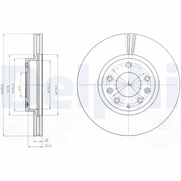 Disc frana MAZDA 6 combi (GH) 2.2 MZR-CD (GH10) diesel 125 cai DELPHI BG4255C