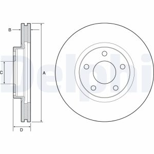 Disc frana MAZDA 6 limuzina (GJ, GL) 2.2 D (GJ2FP, GJ1021, GJ1022, GL1021) diesel 175 cai DELPHI BG4562C