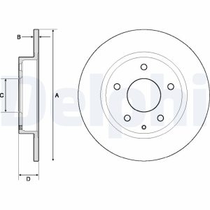Disc frana MAZDA 3 hatchback (BP) 2.0 SKYACTIV-G (BP5H, BP6H) benzina 150 cai DELPHI BG4707C