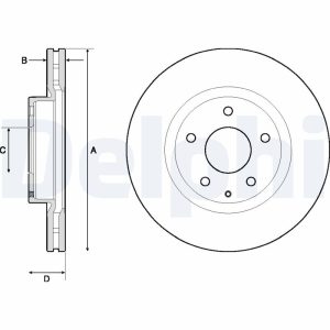Disc frana MAZDA 3 (BM, BN) 1.5 D (BMLFS, BM4, BN4) diesel 105 cai DELPHI BG4713C