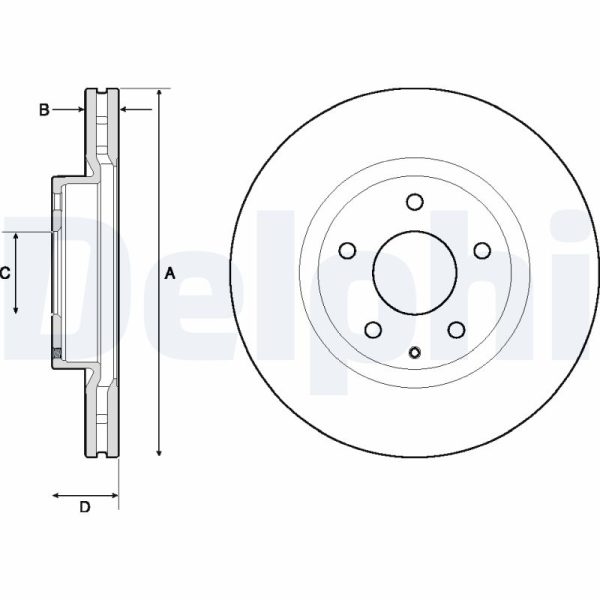 Disc frana MAZDA 3 (BM, BN) 1.5 D (BMLFS, BM4, BN4) diesel 105 cai DELPHI BG4713C