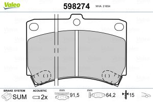 Placute frana MAZDA 121 II (DB) 1.3 16V (DB3PA) benzina 53 cai VALEO 598274
