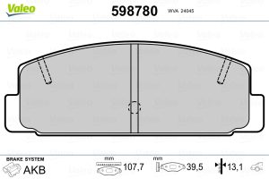 Placute frana MAZDA 626 III (GD) 2.2 12V (GD102) benzina 115 cai VALEO 598780