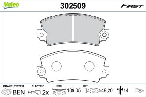 Placute frana MAZDA 616 (SNA) 1.6 benzina 75 cai VALEO 302509