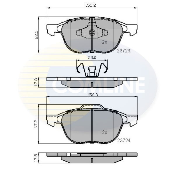 Placute frana MAZDA 3 limuzina (BL) 2.2 MZR CD (BL10) diesel 185 cai COMLINE CBP01323