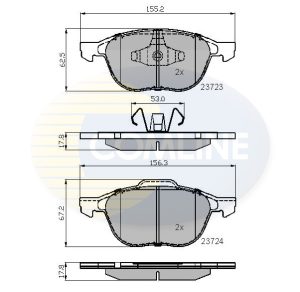 Placute frana MAZDA 3 (BK) 1.6 (BK14) benzina 105 cai COMLINE CBP01323