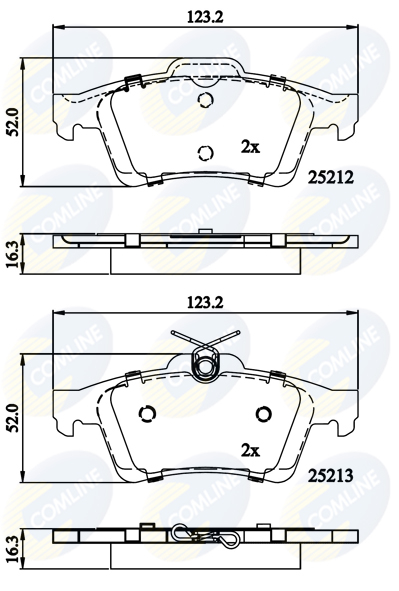 Placute frana MAZDA 3 (BK) 1.6 (BK14) benzina 105 cai COMLINE CBP01629
