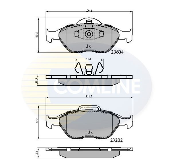 Placute frana MAZDA 2 (DY) 1.2 (DY3W) benzina 75 cai COMLINE CBP0891