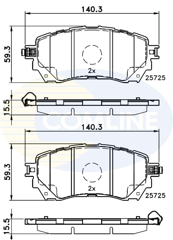 Placute frana MAZDA 6 limuzina (GJ, GL) 2.2 D (GJ2FP, GJ1021, GJ1022, GL1021) diesel 175 cai COMLINE CBP32237