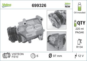 Compresor climatizare MAZDA 2 (DY) 1.2 (DY3W) benzina 75 cai VALEO 699326