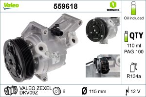 Compresor climatizare MAZDA 2 hatchback (DL, DJ) 1.5 benzina 75 cai VALEO 559618