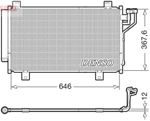 Condensator climatizare MAZDA 6 combi (GJ, GL) 2.2 D (GJ2FW, GJ692) diesel 175 cai DENSO DCN44012