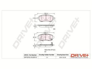 Placute frana MAZDA 2 (DE_, DH_) 1.6 MZ-CD diesel 95 cai DRIVE DP1010.10.0013