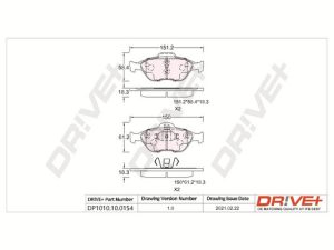 Placute frana MAZDA 121 III (JASM, JBSM) 1.8 TD diesel 75 cai DRIVE DP1010.10.0154