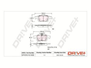 Placute frana MAZDA 5 (CW) 2.0 (CWEFW) benzina 144 cai DRIVE DP1010.10.1005