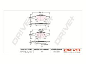 Placute frana MAZDA 3 (BL) 2.2 MZR CD (BL10) diesel 185 cai DRIVE DP1010.10.1057