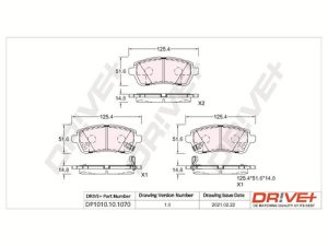Placute frana MAZDA 2 (DE_, DH_) 1.5 (DE5FS) benzina 103 cai DRIVE DP1010.10.1070