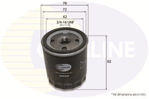 Filtru ulei MAZDA 2 (DY) 1.2 (DY3W) benzina 75 cai COMLINE EOF023