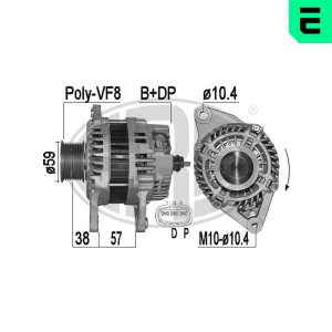 Alternator MAZDA 3 (BL) 2.2 MZR CD (BL10) diesel 150 cai ERA 209525A