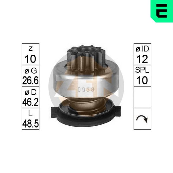 Cuplaj unisens demaror MAZDA 2 (DY) 1.2 (DY3W) benzina 75 cai ERA ZN0938