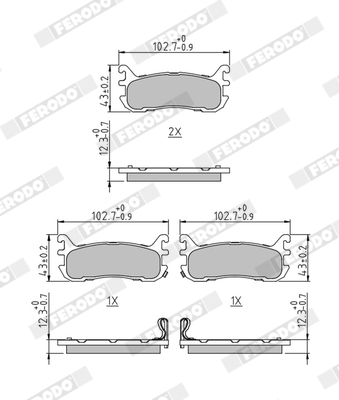 Placute frana MAZDA 323 P V (BA) 1.5 16V benzina 88 cai FERODO FDB1012