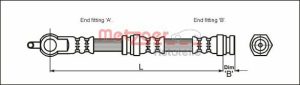 Furtun frana MAZDA 323 F VI hatchback (BJ) 1.6 (BJ10M) benzina 95 cai METZGER 4114064