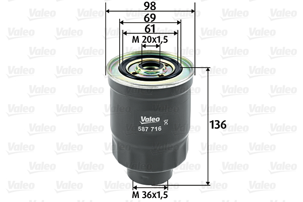 Filtru combustibil MAZDA 323 III Hatchback (BF) 1.7 D (BF7S) diesel 54 cai VALEO 587716