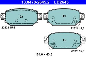 Placute frana MAZDA 3 Caseta/ Hatchback (BM) 2.2 D diesel 150 cai ATE 13.0470-2645.2