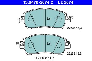 Placute frana MAZDA 2 hatchback (DL, DJ) 1.5 E-SKYACTIV G benzina/elector 115 cai ATE 13.0470-5674.2